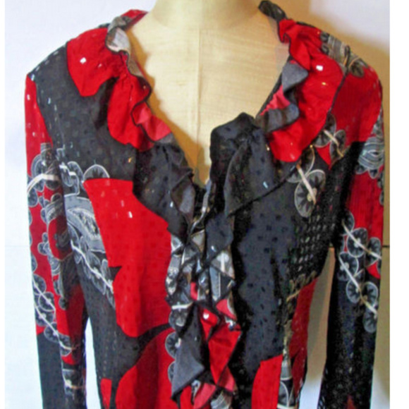 Clara Sun Woo Tops - Clara Sun Woo SIZE L TOP OR SHIRT W/RUFFLE FRONT